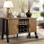 Rustic oak/black industrial server