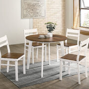 Natural wood grain seat and table top 5 pc. round table set main photo