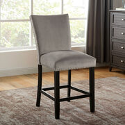 Light gray upholstered w/ nailhead trim counter height chair main photo