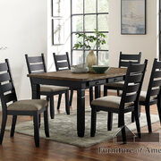 Black/ distressed dark oak transitional dining table main photo