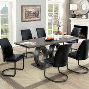Gray finish o-shaped base design modern dining table main photo