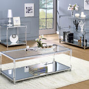 Chrome/clear contemporary coffee table