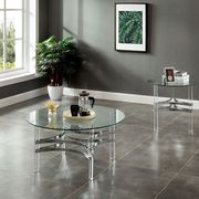 Chrome/Glass Contemporary Round Coffee Table