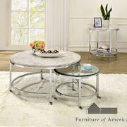 Two in one white and chrome metal construction coffee table main photo