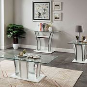 Glass top / chrome trim contemporary coffee table main photo