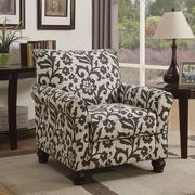 Gray/Ivory Pattern Transitional Accent Chair, Floral Pattern main photo