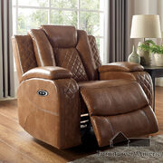 Brown deluxe detailed upholstery power recliner chair
