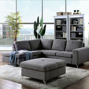 Compact gray fabric left-facing sectional main photo