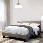 Gray finish padded headboard contemporary twin bed main photo