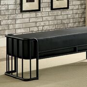 Black high gloss finish metal structure bench