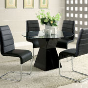Glass top/ high gloss lacquer coating round dining table