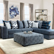 Transitional blue microfiber fabric sectional sofa main photo