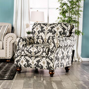 Gray/pattern transitional chair