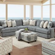 Upholstery in blue exceptionally plush sectional sofa