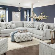 Elegantly-inspired modern delight sectional sofa in gray soft weave fabric main photo