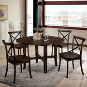 Brushed oak round table in industrial style main photo