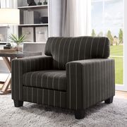 Pinstripe design dark gray fabric casual chair main photo