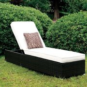 Outdoor patio style chaise lounge chair in white main photo