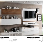 Contemporary hanging wall unit in white / brown main photo