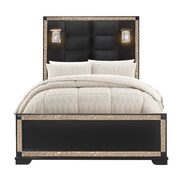 Gold / black full size bed with lamps in glam style main photo