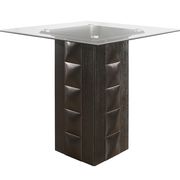Grey square glass top brown bar table main photo