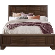 Brown finish casual style king size bed main photo
