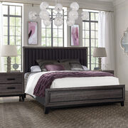 Foil gray / faux marble contemporary king bed main photo