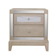 Champagne color mirrored accents nightstand main photo
