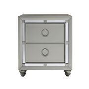 Gray/mirrored casual style nightstand