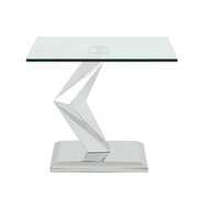 Square clear glass top contemporary end table main photo