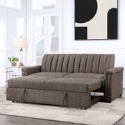 Brown pull out sofa bed main photo