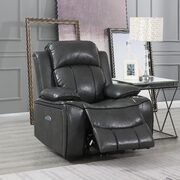 Gray / black stylish power recliner chair main photo