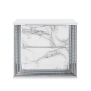 White marble night stand in modern style w/ led main photo