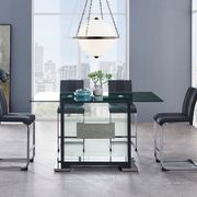 Black glass top bar table in contemporary style main photo