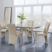Glass base dining table and chairs set main photo