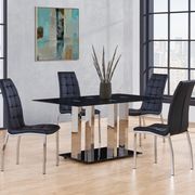 Black glass top contemporary dining table main photo