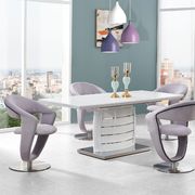 White lacquer dining table w/ extension main photo