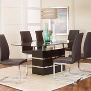 Glass 5pcs dining set in brown main photo