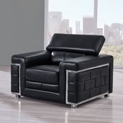 Designer black leather modern chair main photo