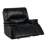 Black luxury suede power recliner chair main photo