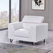 White bonded leather adjustable headrests chair