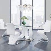 Futuristic design rectangular glass top dining table main photo