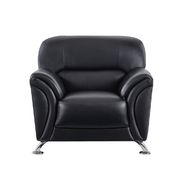 Black vynil leatherette chair w/ chrome legs main photo