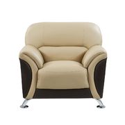 Cappuccino vynil leatherette chair w/ chrome legs main photo