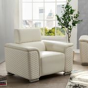 Blanche white leather gel contemporary chair main photo