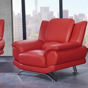 Red bonded leather chair main photo