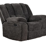 Gray microfiber/ microsuede upholstery manual reclining chair main photo