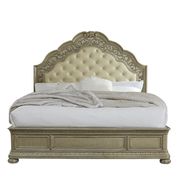 Classic king bed w/ carved tufted headboard main photo