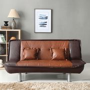 Two/toned brown faux leather sofa bed main photo