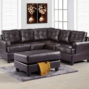 Cappuccino leather sectional sofa w/ modern flare main photo